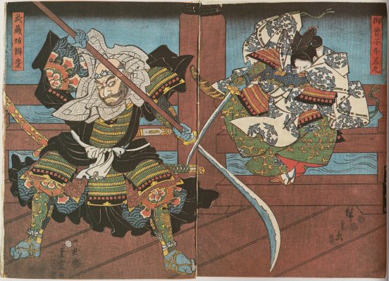 Onzshi Ushiwakamaru and Musashib Benkei, 1854, Tsujiyasu, nimai tsuzuki, ban